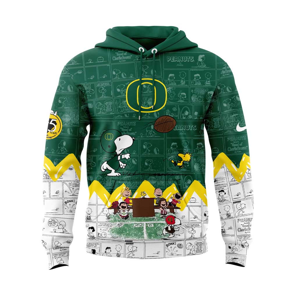 Limited Edition Oregon Football 75th Anniversary of Peanuts Hoodie V2
