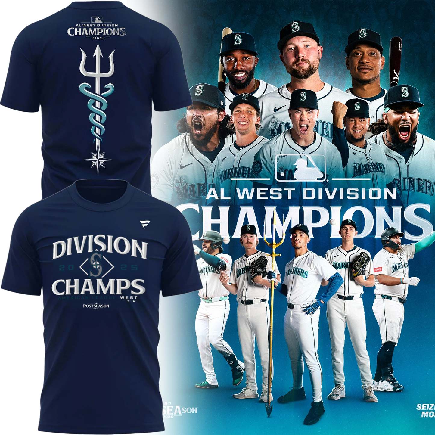 Seattle Mariners 2025 AL West Division Champions Limited Shirt