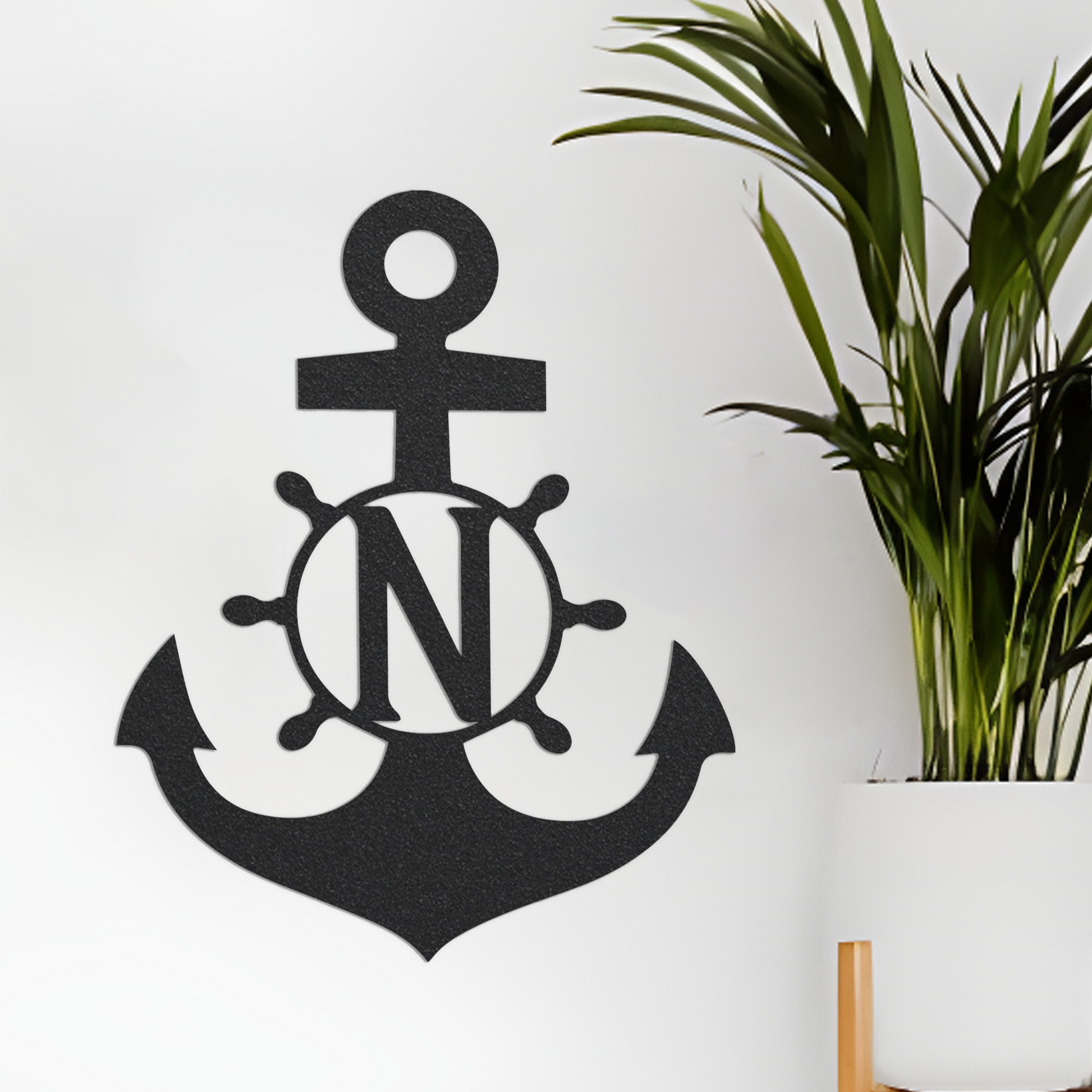 Metal Monogram Sign, Custom Metal Sign, Metal Name Sign, Initial Sign, Nautical Sign, Metal Monogram Letters, Home Decor, Anchor Sign