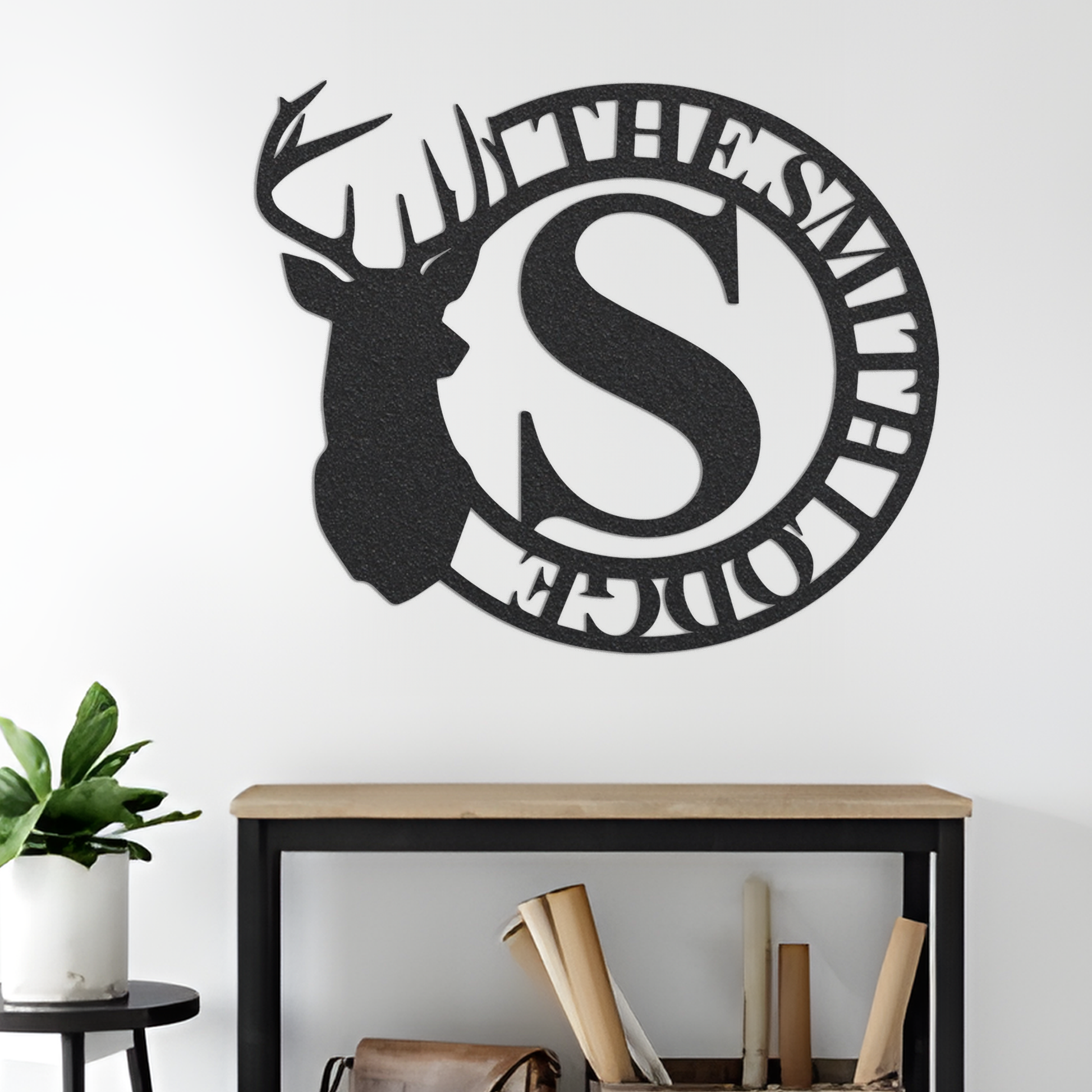 Metal Name Sign, Personalized Family Name Metal Sign, Custom Metal Sign, Deer Sign, Metal Family Name Sign, Monogram Wall Decor, Home Decor