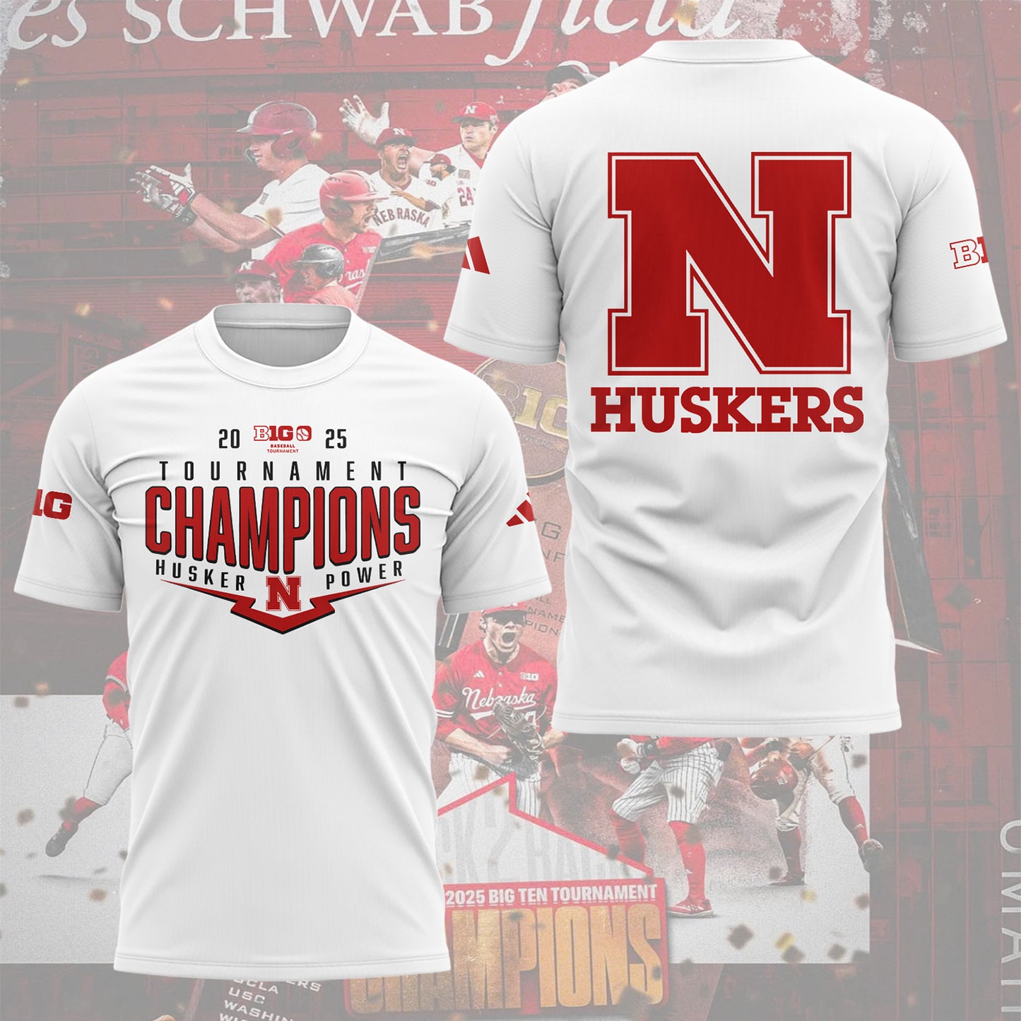 Nebraska Baseball x B1G Tourney Championship T-Shirt