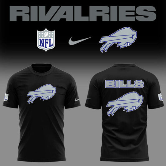Limited Edition Bills Football Rivalries Teaser Logo Black T-Shirt