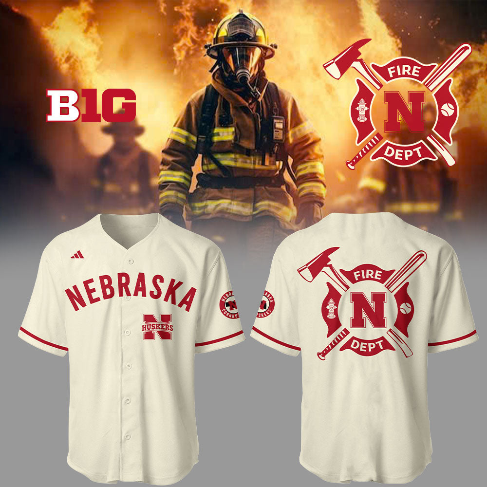 Nebraska Baseball x Firefighter Appreciation Night Jersey