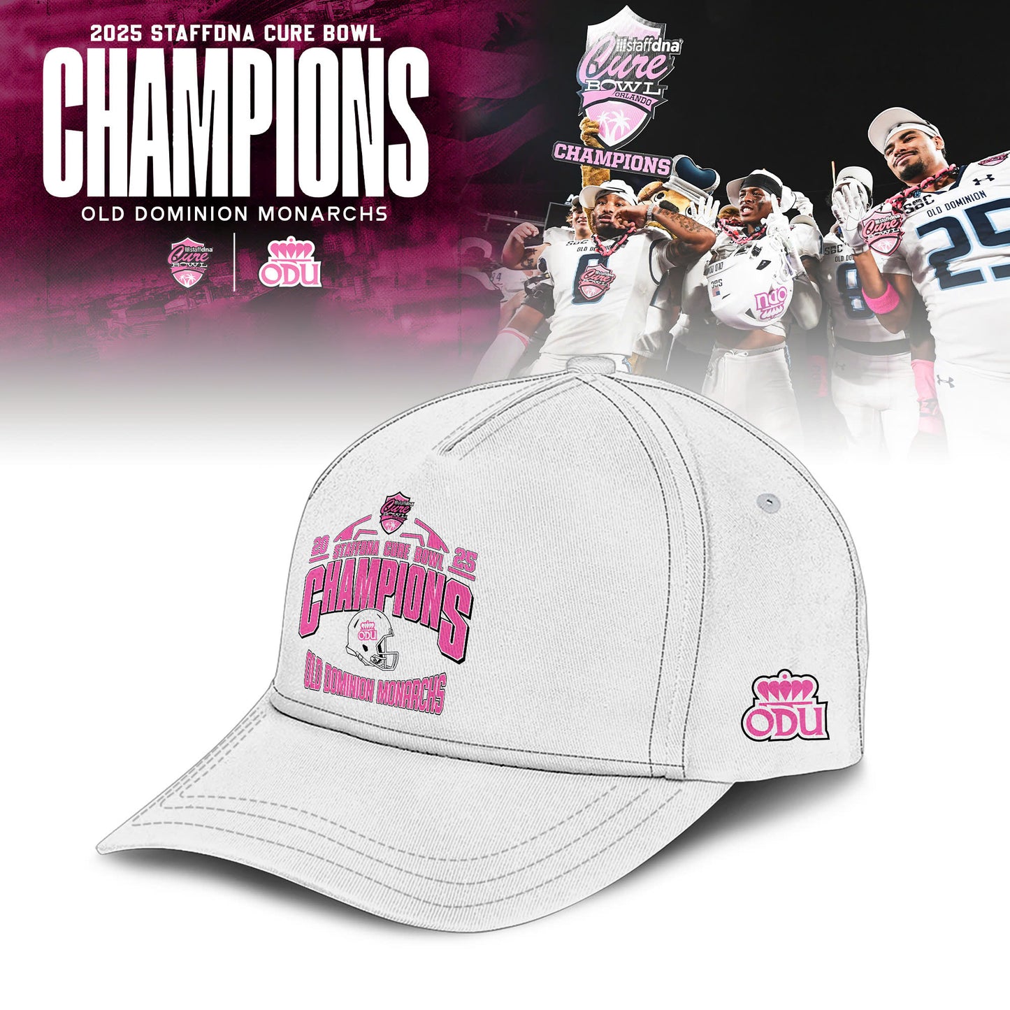 Old Dominion Monarchs 2025 Cure Bowl Champions Hoodie