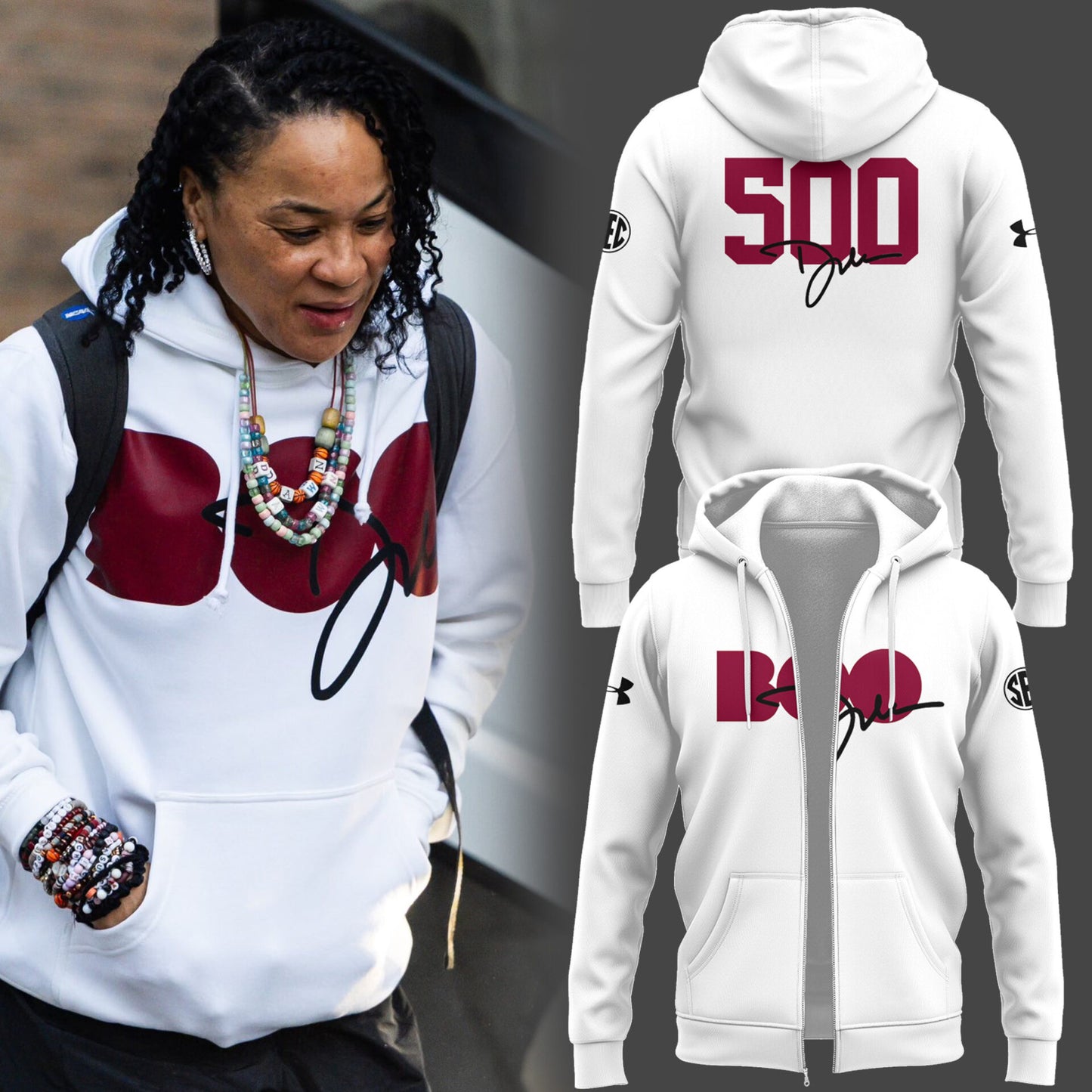Limited Edition Dawn Staley BOO ZIP Hoodie-PU26021802