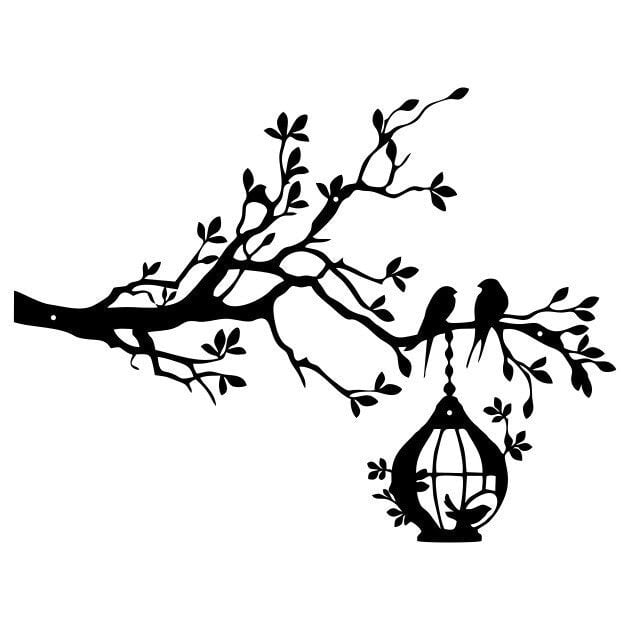 Birds On Tree Metal Wall Art, Wall Art Gift For Bird Lover, Birds On Branch Wall Art For Farmhouse Decor, Metal Art Gift For Nature Lover
