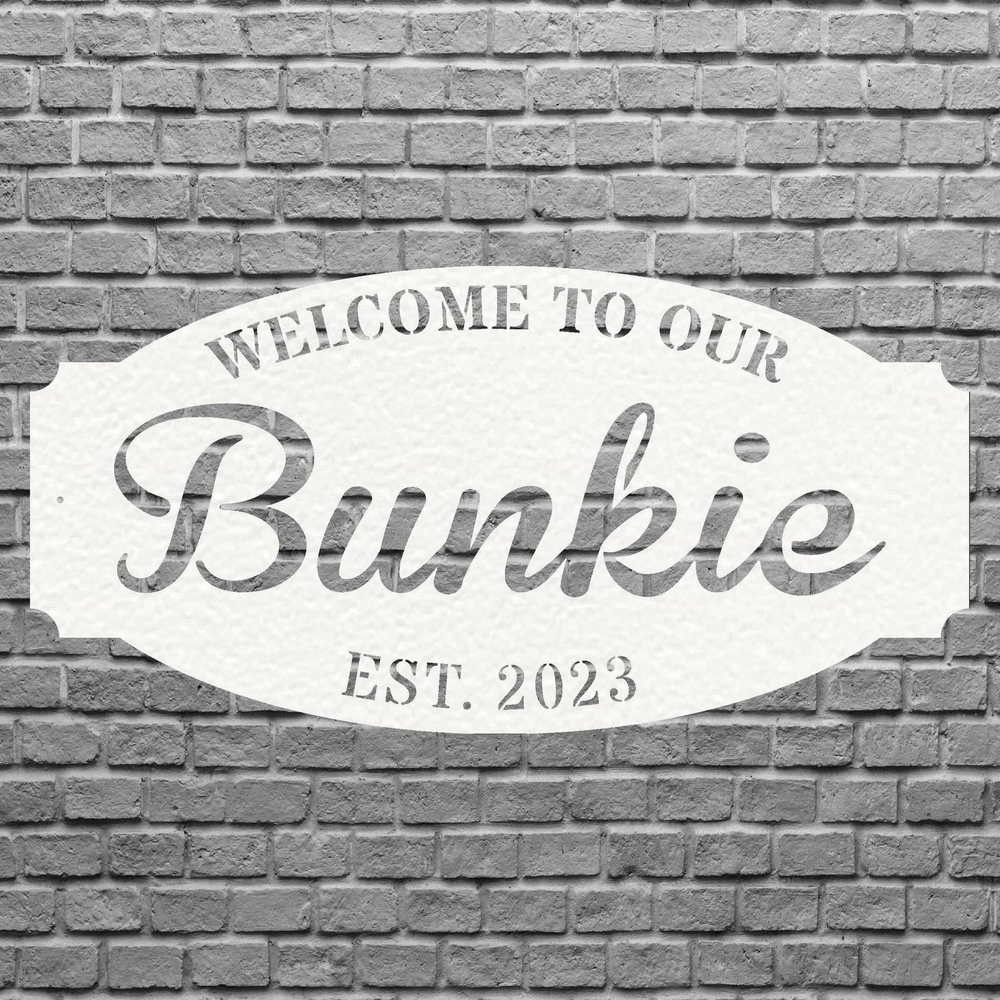 Welcome to Our Bunkie Metal House Sign, Outdoor Monogram Metal Sign, Custom Address Sign, Housewarming Sign