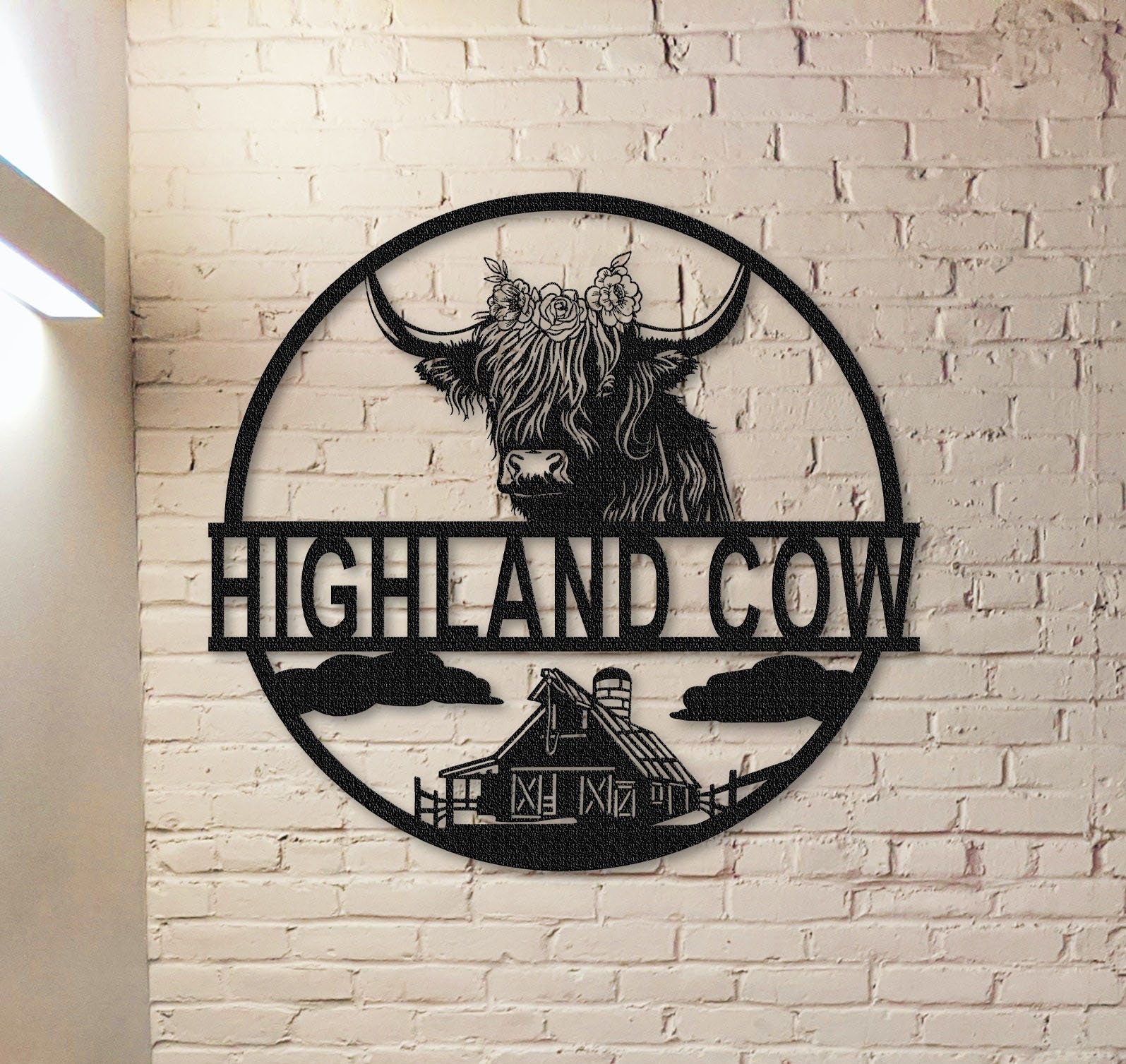 Custom Highland Cow Metal Sign,Highland Cow Wall Art,Personalized Highland Cow Farm Decor,Farmhouse Decor,Ranch Decor,Cow Barn Decor