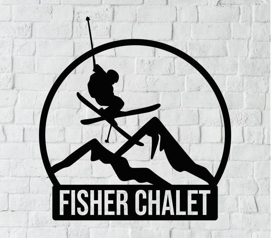 Personalized Skiing Metal Sign / Skiier Wall Decor / Chalet Metal Wall Decor / Skiing Decor / Personalized Ski Home Decor / Metal Wall Art