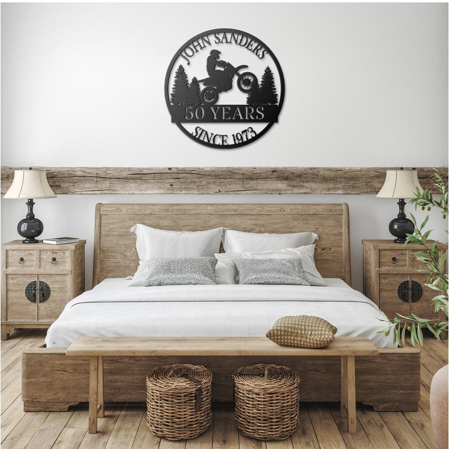 50th Birthday Gift For Men, Birthday Metal Sign, Gift For Husband, Boyfriend, Father, Personalized Birthday Sign, Custom Motorcycle Sign