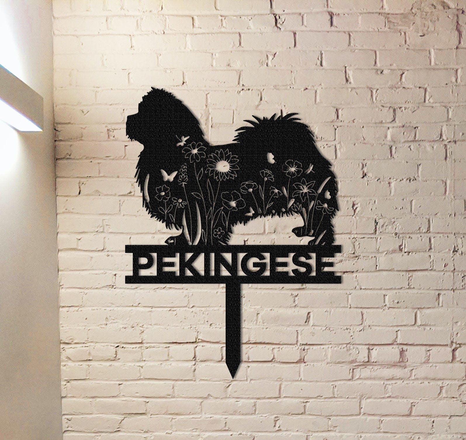 Custom Pekingese Memorial Stake Sign,Pet Grave Markers Sign, Metal Sign With Stake,Pet Loss Gift,Sympathy Sign, Remembrance Stake