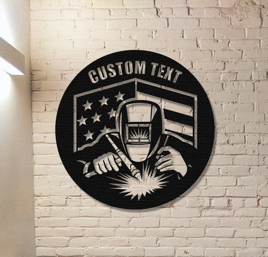 Custom Construction Welder Sign,Welding Metal Sign,Personalized Welder Wall art,Metal Welding Sign,Welder Gift,Indoor Decor,Men Cave Sign