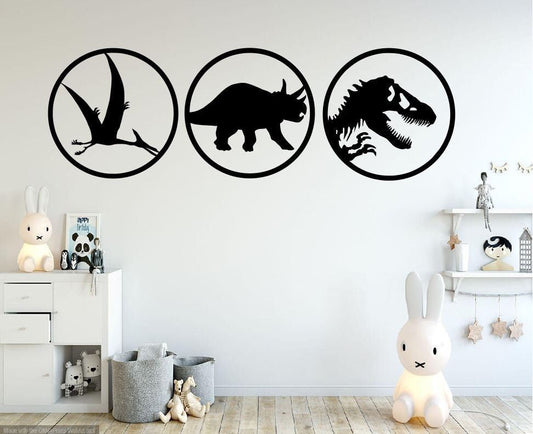 Dinosaur Metal Sign / 3 Dinosaur Metal Wall Decor / kids Dino Signs / Children Home Decor / Dino Home Wall Art Decor