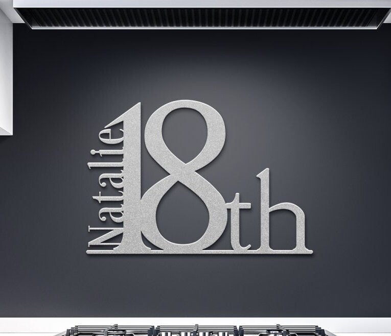 18th Birthday Metal Sign, Custom 18th Birthday Gift, Large Metal Sign, Personalized Birthday Sign