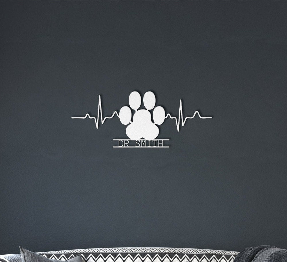 White Veterinary Doctor Metal Sign, Veterinary Gift, Personalized Vet Gift, Veterinary Art, Custom Gift For Veterinarian