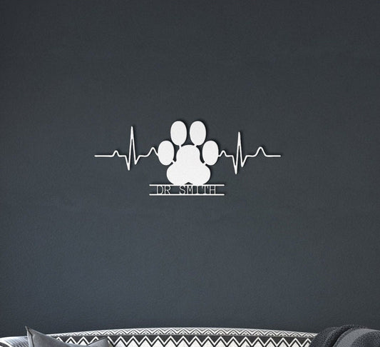 White Veterinary Doctor Metal Sign, Veterinary Gift, Personalized Vet Gift, Veterinary Art, Custom Gift For Veterinarian