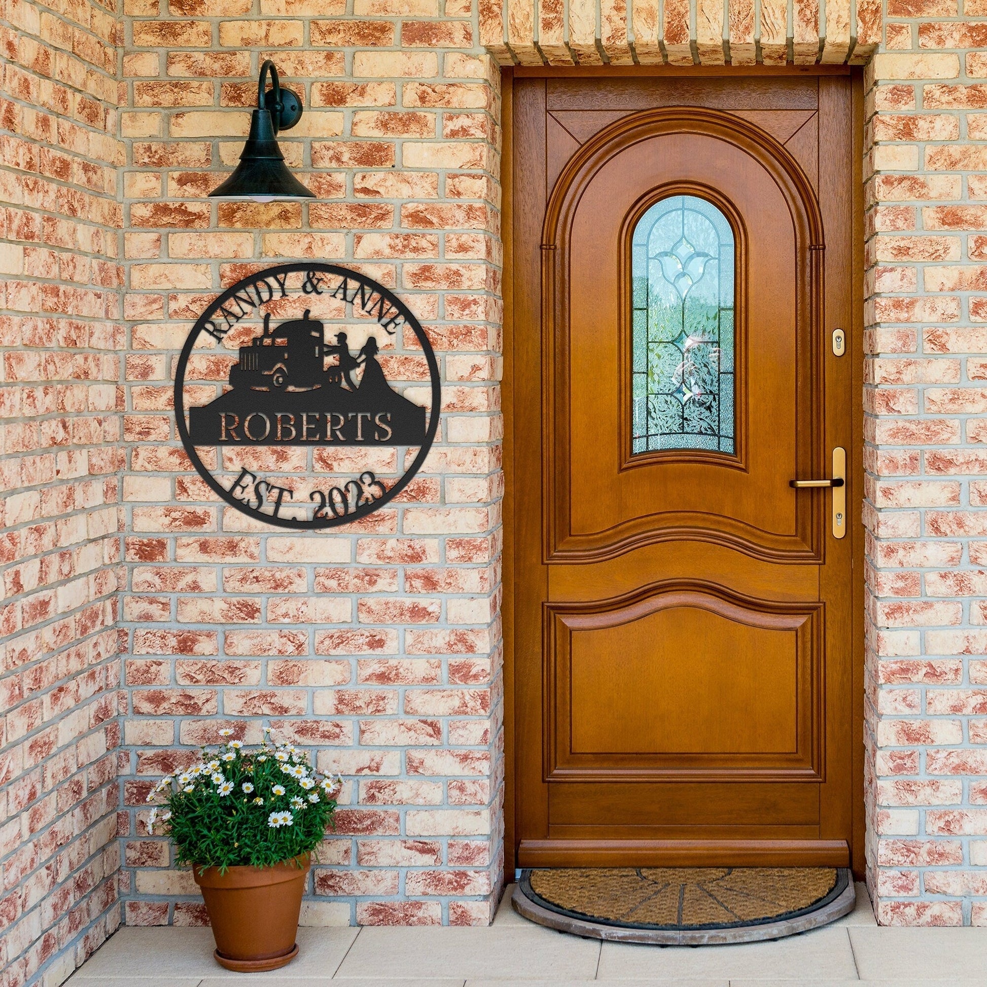 Truck Driver Wedding Sign, Wedding Gift, Last Name Established Sign, Family Name Sign, Truck Driver Sign, Wedding Monogram, Couple Gift