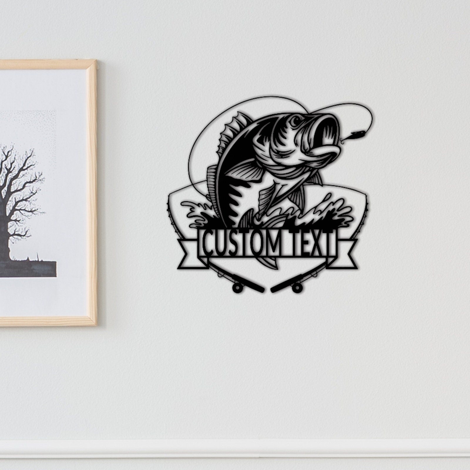 Custom Metal Fish Sign,Fishing Gifts for Men,Personalized Fishing Metal Art,Fisherman Gift,Fish Metal Name Sign,Bass Fishing Metal Monogram