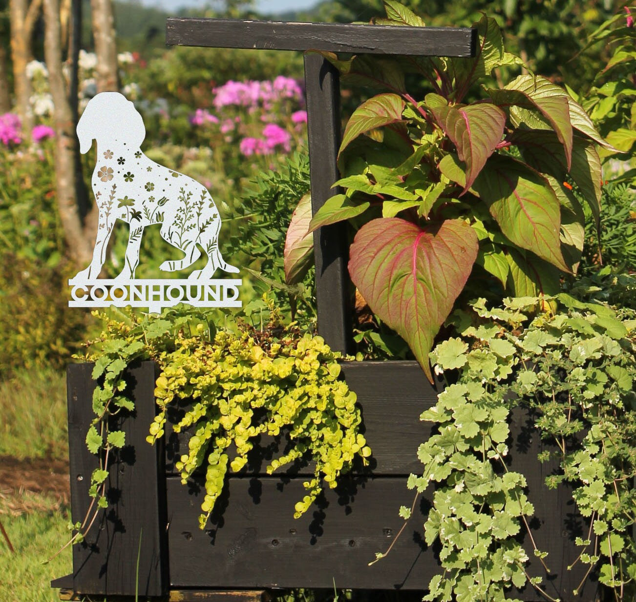 Custom Coonhound Memorial Stake Sign,Pet Grave Markers Sign, Metal Sign With Stake,Pet Loss Gift,Sympathy Sign, Remembrance Stake