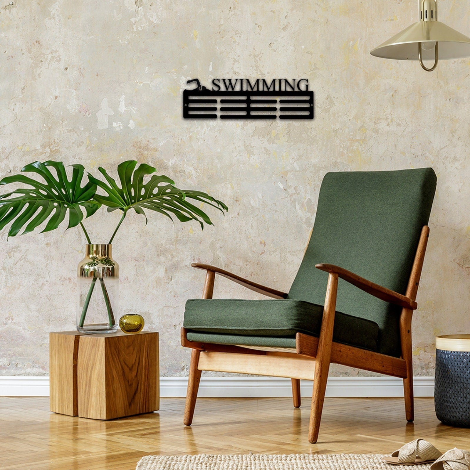 Custom Swimming Medal Holder, Personalized Swimming Name Medal Hanger, Swimming Sport Medal Display Awards Sign