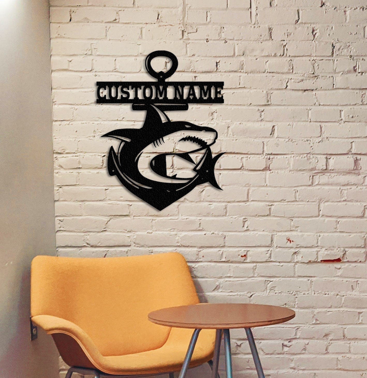 Personalized Fishing Sign,Shark Metal Sign,Fishing Metal Wall Art,Shark Decor,Shark Metal Name Sign,Fishing Lover Decor