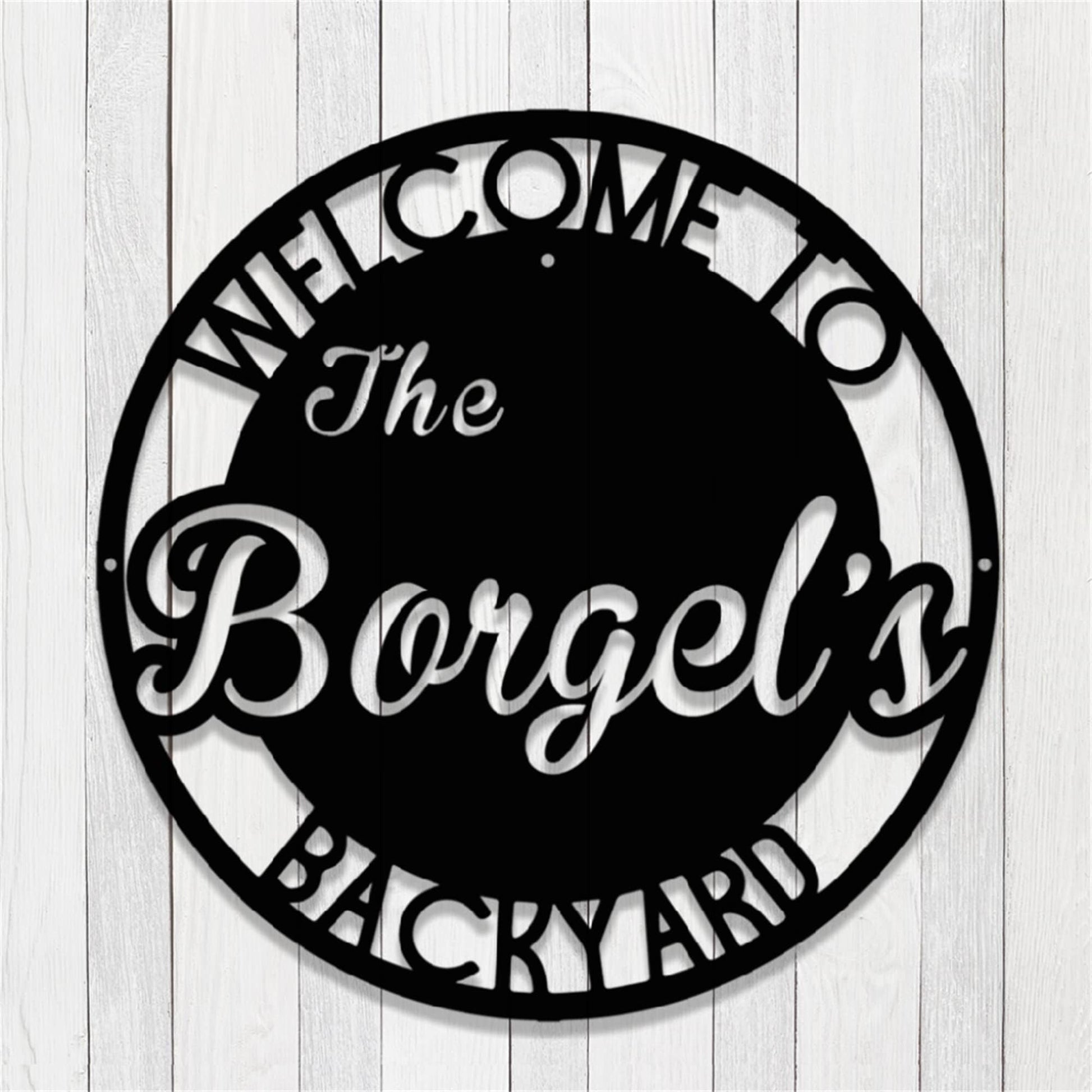 Custom Backyard Metal Sign With Lights,Personalized Patio Sign,Outdoor Decor Sign,Backyard Metal Decor,Family Backyard Bar Grill Metal Sign