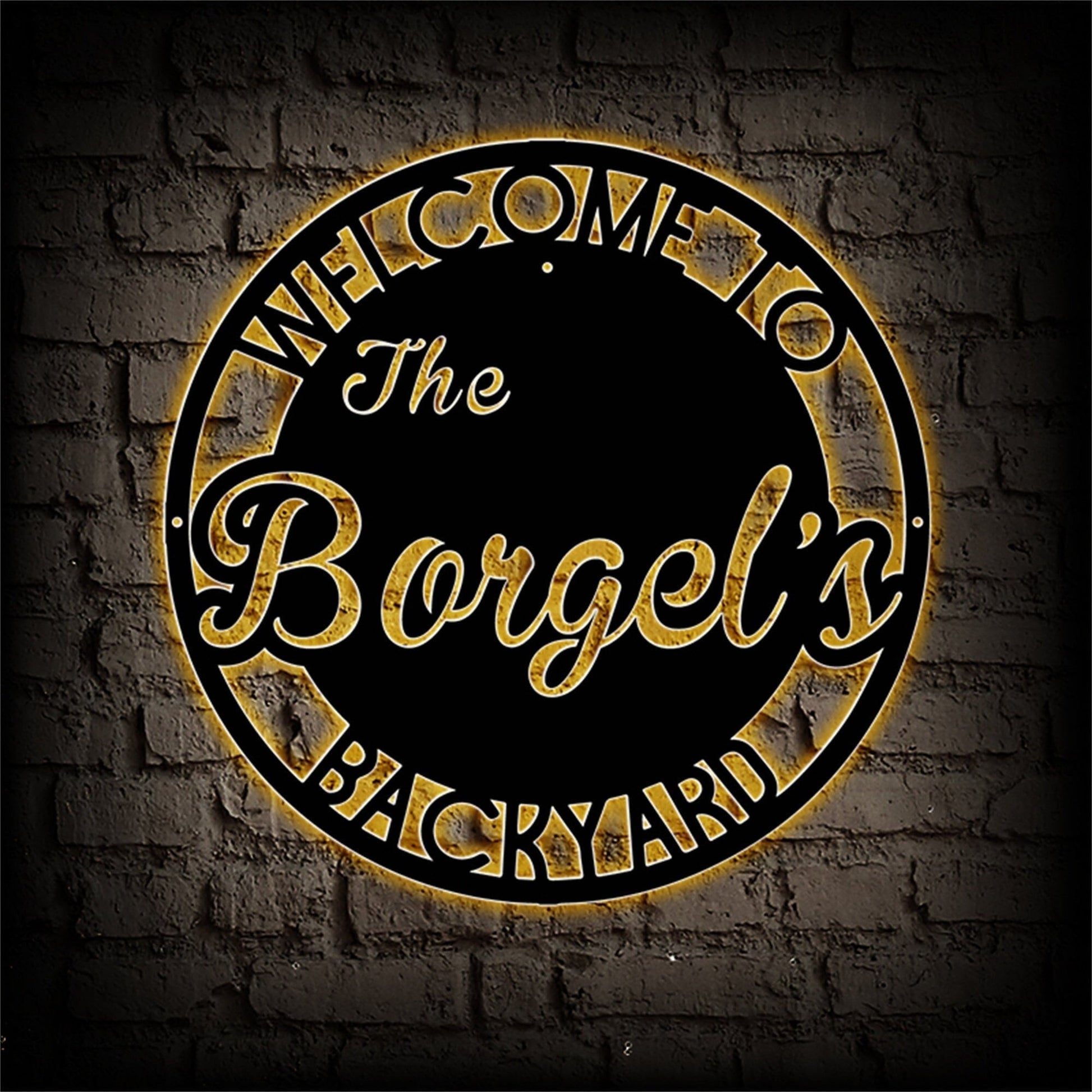 Custom Backyard Metal Sign With Lights,Personalized Patio Sign,Outdoor Decor Sign,Backyard Metal Decor,Family Backyard Bar Grill Metal Sign