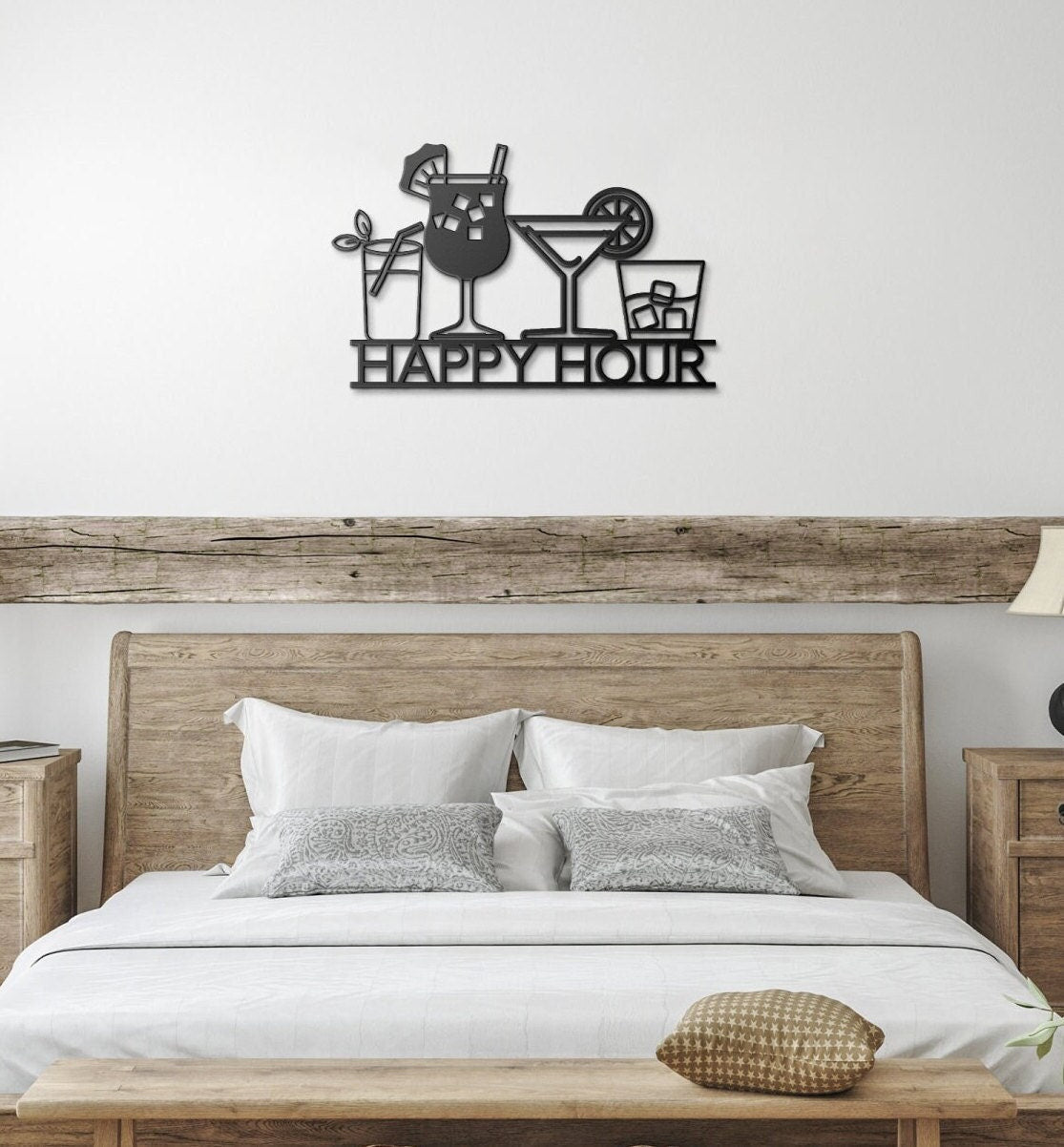 Personalized Happy Hour Sign, Bar Metal Sign, Custom Kitchen Metal Wall Art, Mimosa Bar Sign, Metal Sign For Bar, Housewarming Gift