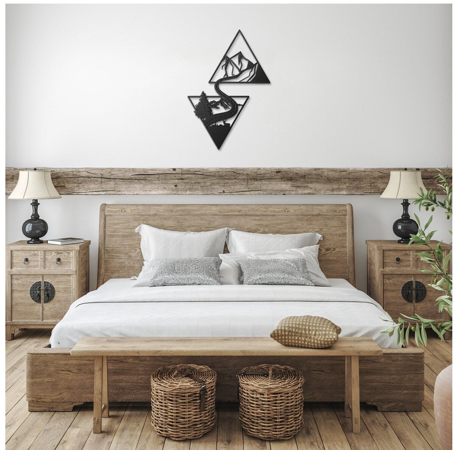 Geometric Mountain Metal Sign, Mountain Art Metal, Metal Mountain Wall Art, Mountain Triangle Metal Decor, Nature Metal Home Decor