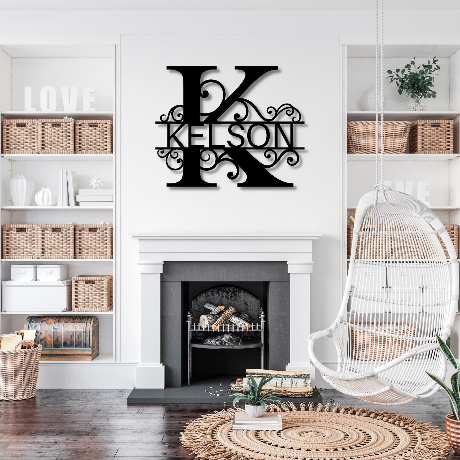 Personalized Family Name Metal Sign, Large Metal Wall Art,Metal Monogram Sign, Last Name Sign, Housewarming Gift, Custom Metal Name Sign