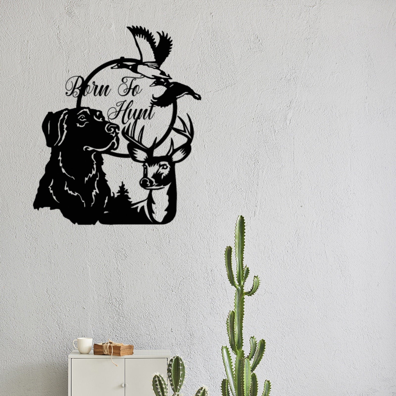 Personalized Hunting Sign,Custom Deer/Dog Metal Sign,Hunting Wall Art,Deer Hunter Gift,Born To Hunt,Deer Camp Sign,Fathers Day Gift