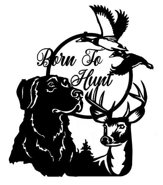 Personalized Hunting Sign,Custom Deer/Dog Metal Sign,Hunting Wall Art,Deer Hunter Gift,Born To Hunt,Deer Camp Sign,Fathers Day Gift