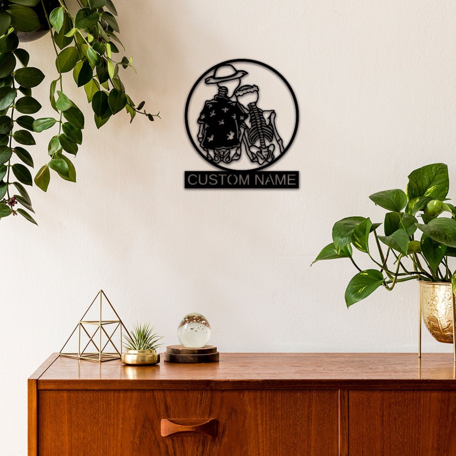 Sugar Skull Sign, Skull Lover Sign, Custom Skull Name Sign, Personalized Wall Art, Room Decoration, Indoor decor, Skull Wall Decor