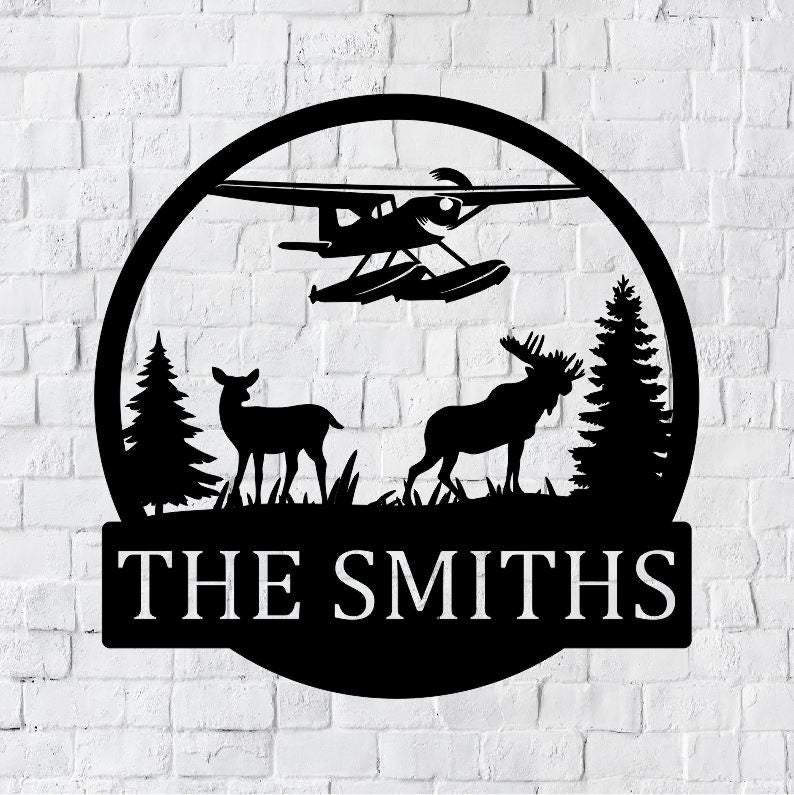 Personalized Family Name Metal Sign | Housewarming Gift | Door Hanger | Wedding Gift | Nature Metal Monogram Sign | Nature Metal Sign