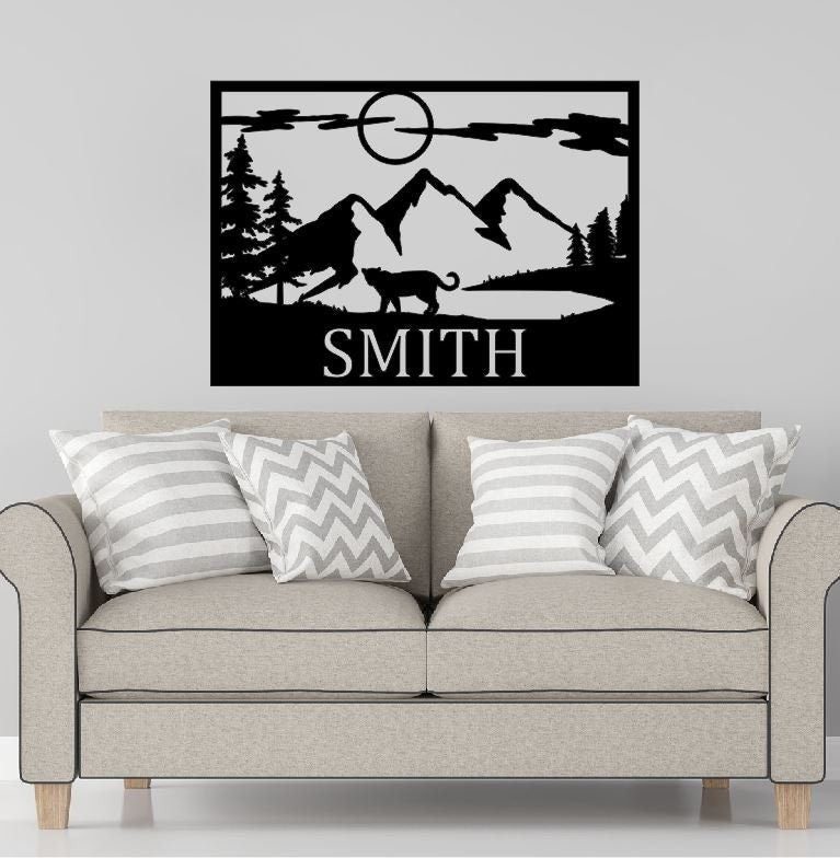 Personalized Family Name Metal Sign | Housewarming Gift | Door Hanger | Wedding Gift | Nature Metal Monogram Sign | Nature Metal Sign