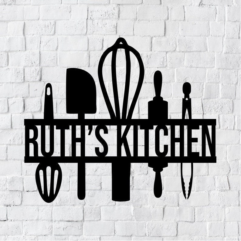 Personalized Kitchen Metal Sign / Metal Kitchen Wall Art / Personalized Name Kitchen Wall Art / Kitchen Metal Art