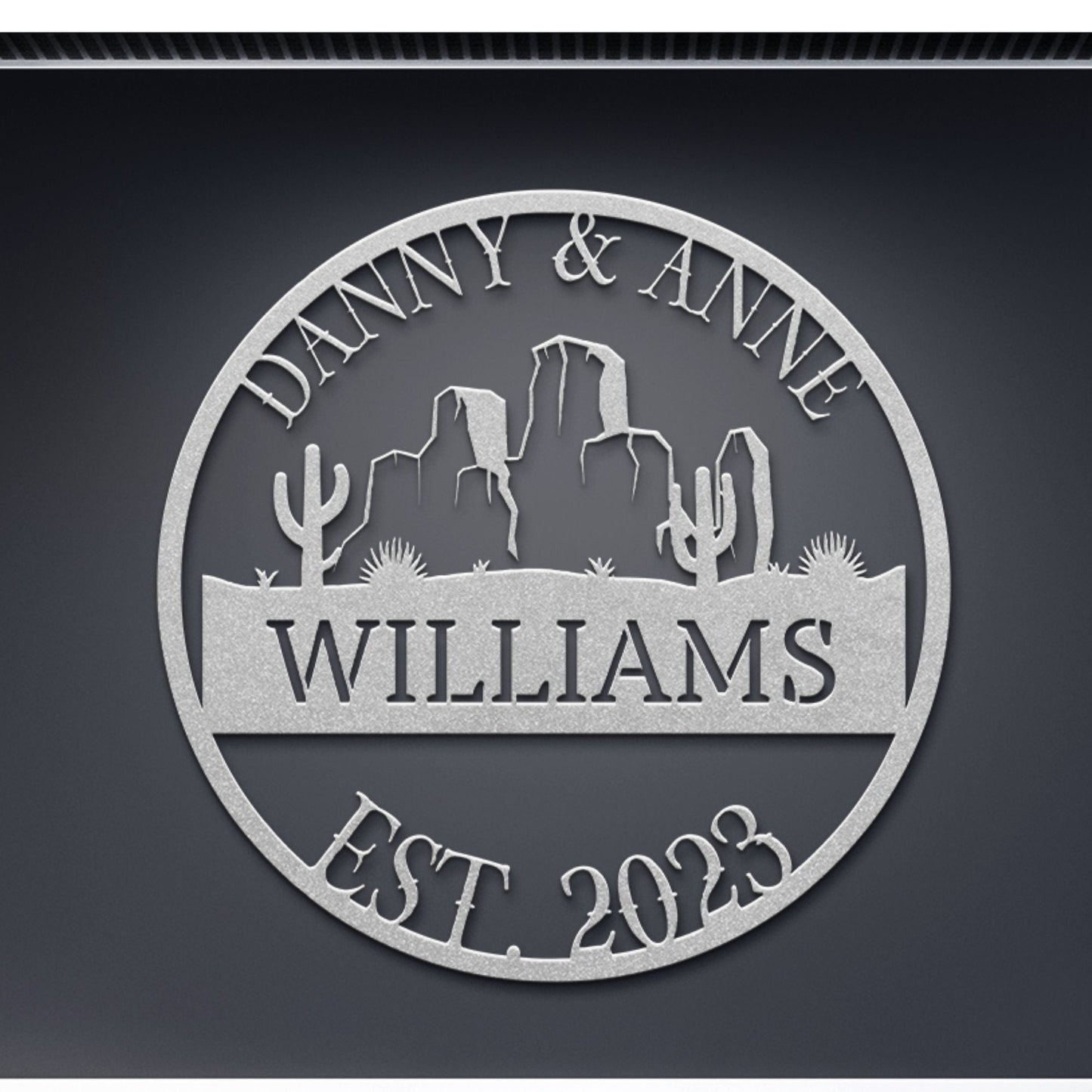 Arizona Metal Wedding Sign, Last Name Established Sign, Family Name Sign, Metal Sign Custom, Couple Gift, Texas Personalized Sign