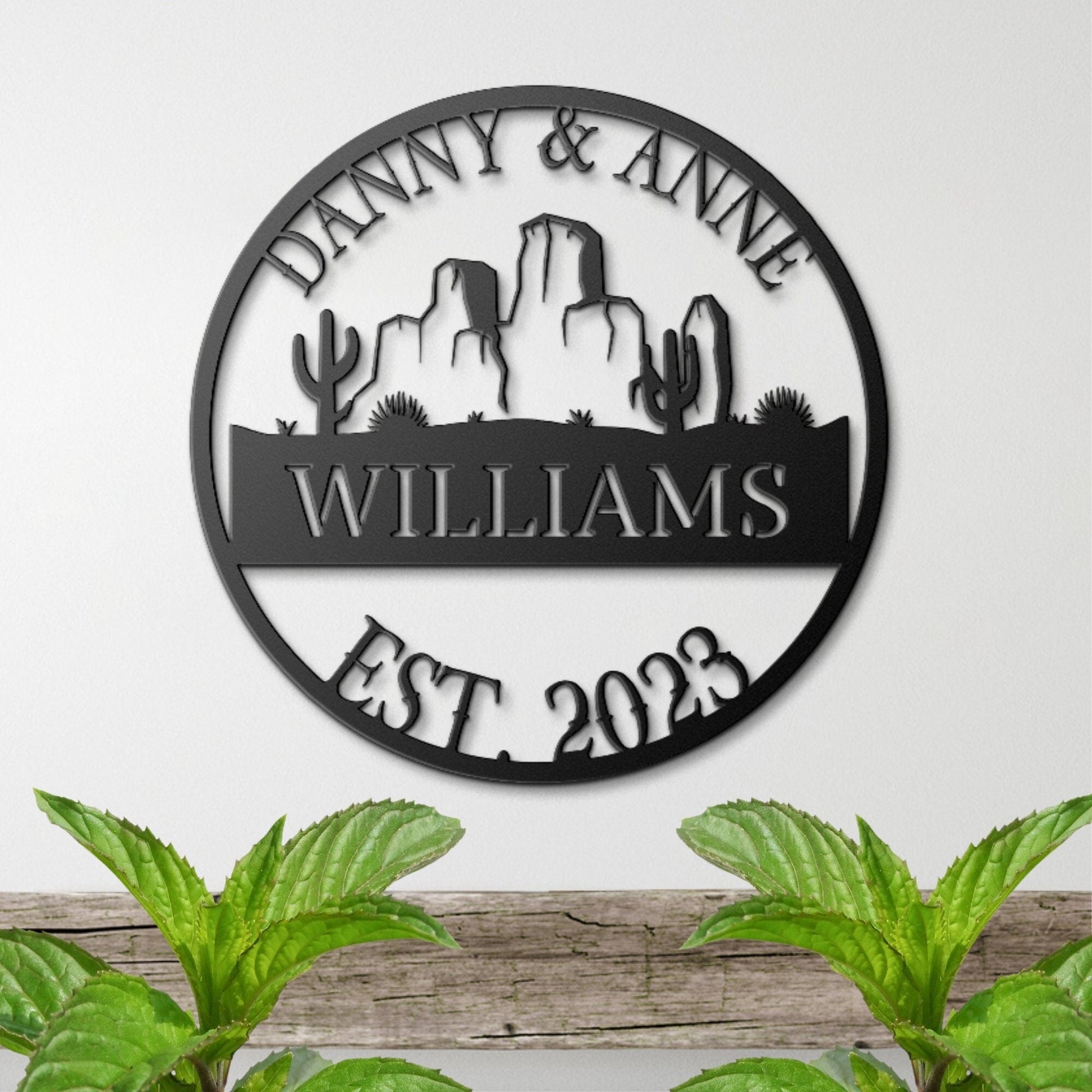 Arizona Metal Wedding Sign, Last Name Established Sign, Family Name Sign, Metal Sign Custom, Couple Gift, Texas Personalized Sign