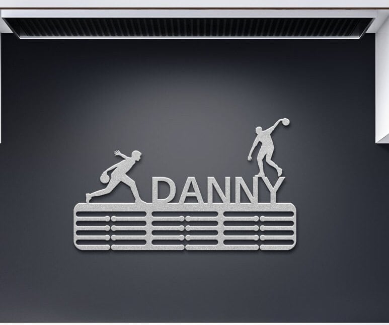 Personalized Bowling Medal Hanger, Medal Display, Medal Holder For Kids, Sports Medal Rack, Sports Metal Sign, Bowling Ornament