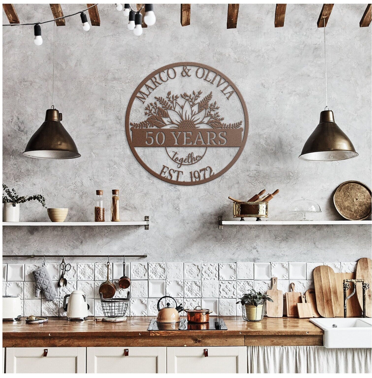 50th Anniversary Gifts For Parents, Wedding Anniversary Metal Sign, Golden Anniversary, 50th Anniversary Decor, 50 Year Anniversary Gift