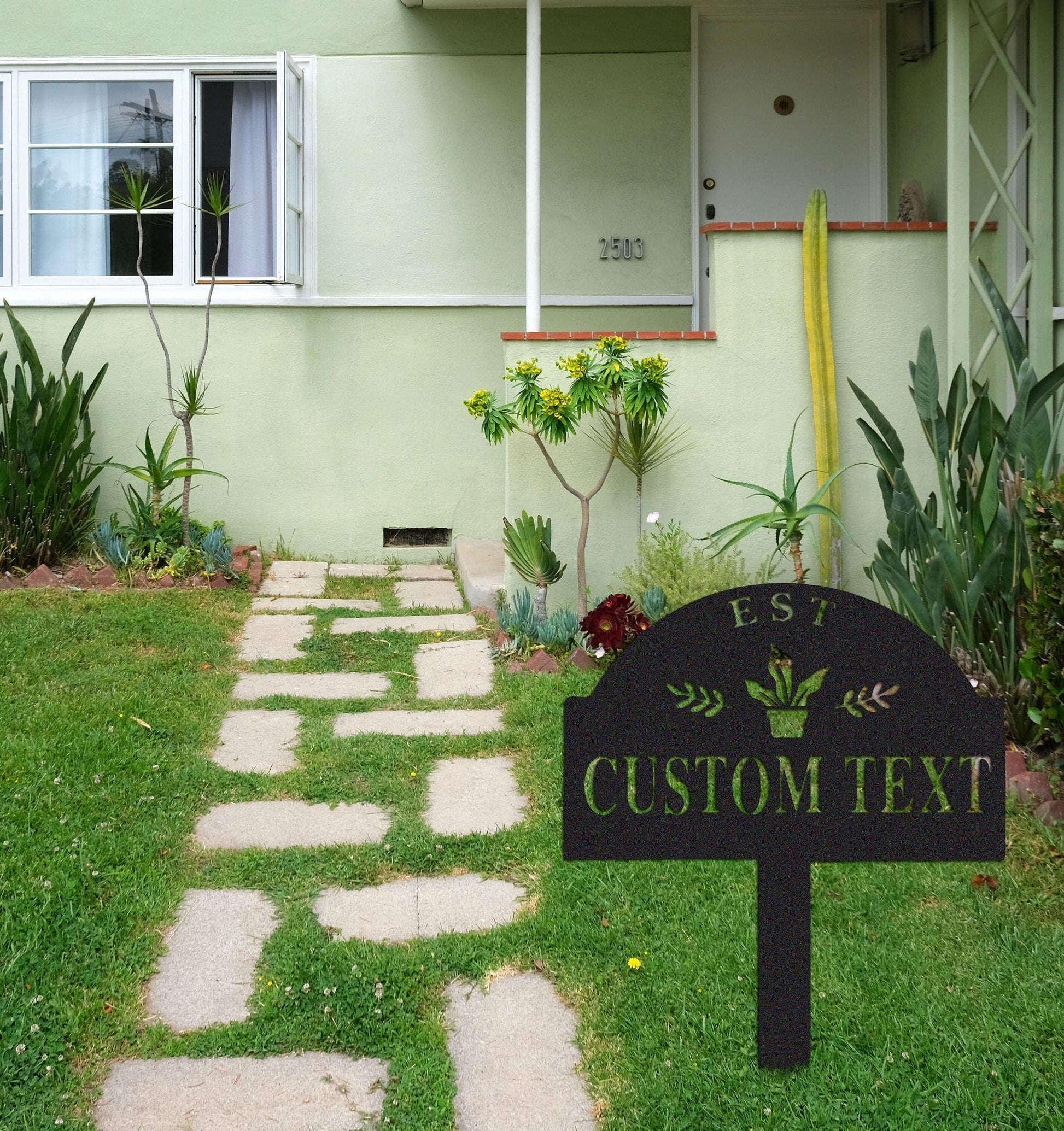 Garden Sign With Stake,Custom Stake Sign,Garden Decor,Garden Name Sign,Garden Metal Sign,Yard Decor,Lawn Decor,Garden Wall Art