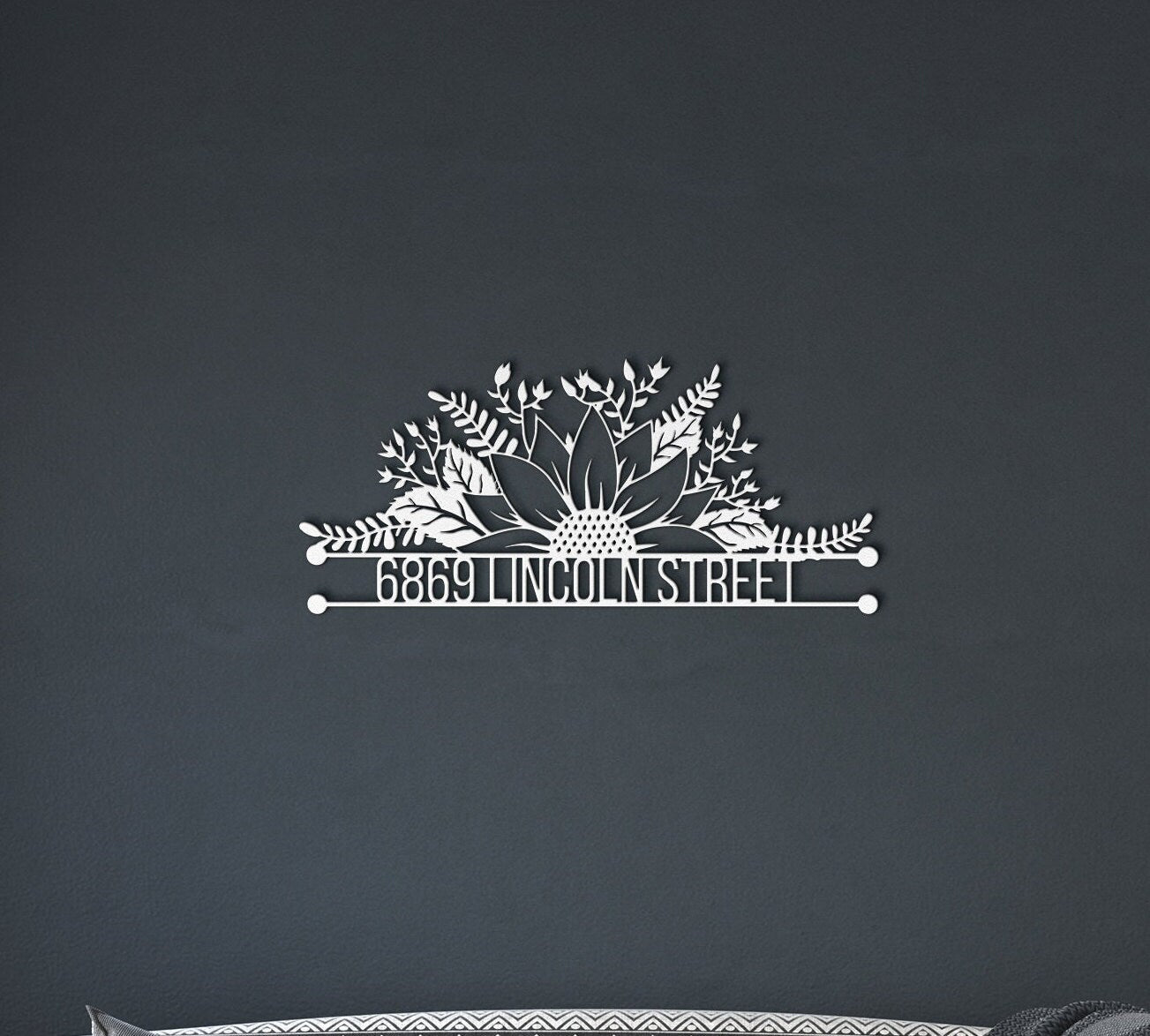 Personalized Metal Address Sign, Sunflower Address Sign, Metal House Numbers, Large Metal Sign, Metal Address Plaque, Custom Street Sign