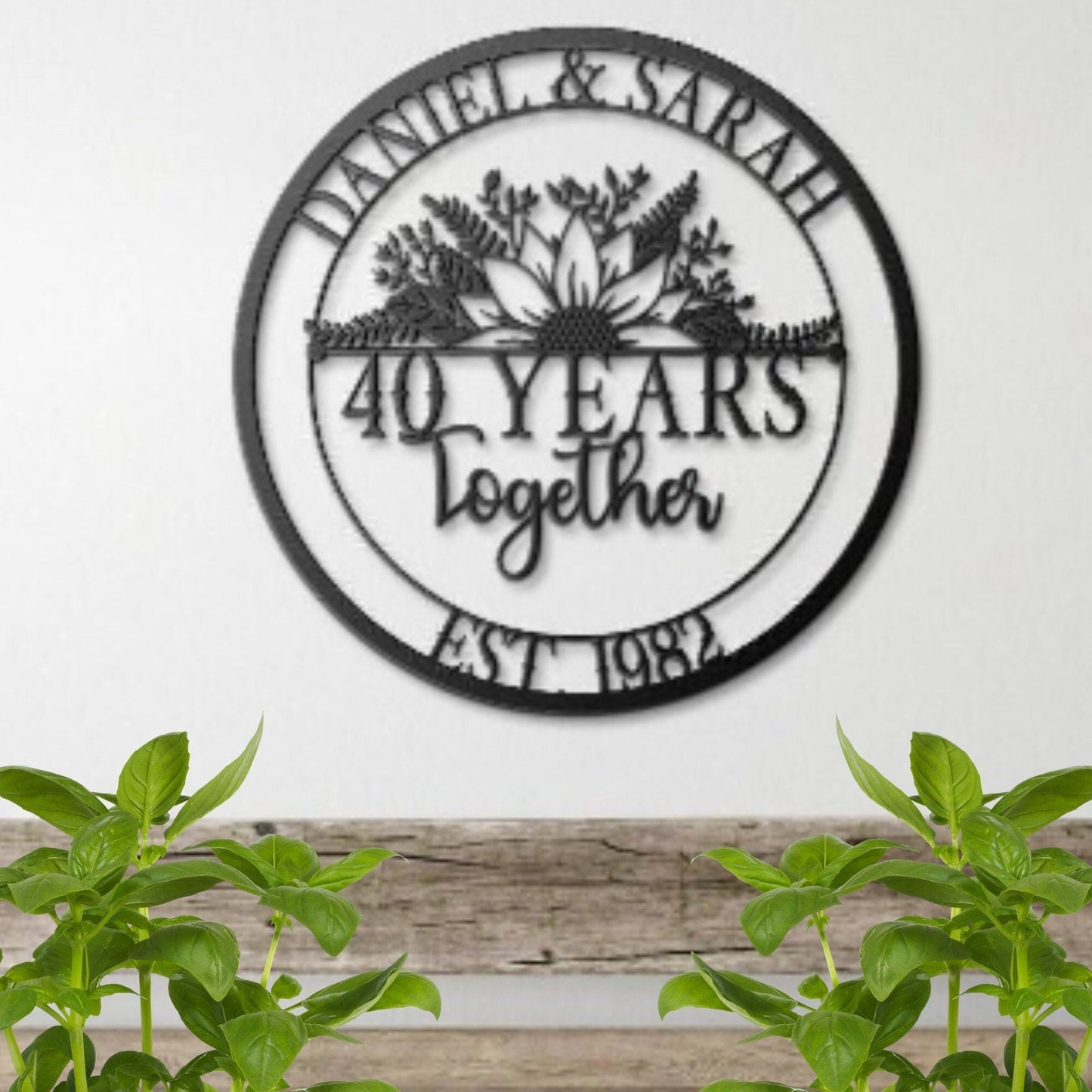 40th Anniversary Gift For Parents, Wedding Anniversary Metal Sign, Parents Anniversary Gift, Metal Wall Art