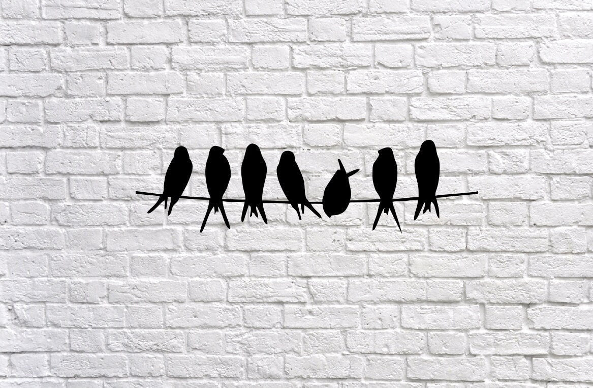 Birds on Branch Wall Art | Bird Branch Home Decor | Birds Wall Decor | Metal Wall Art Sign | Metal Birds on Branch | 003