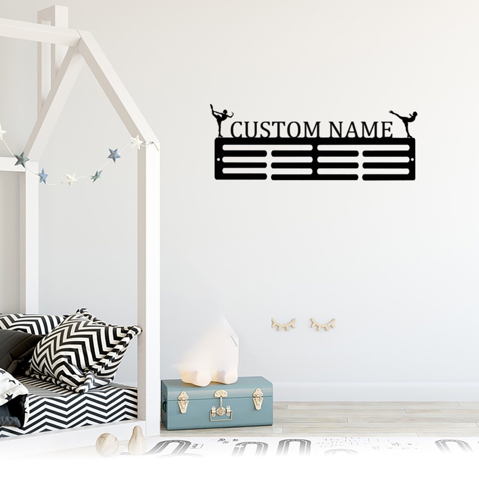 Custom Figure Skater Medal Hanger, Personalized Skating Medal Holder