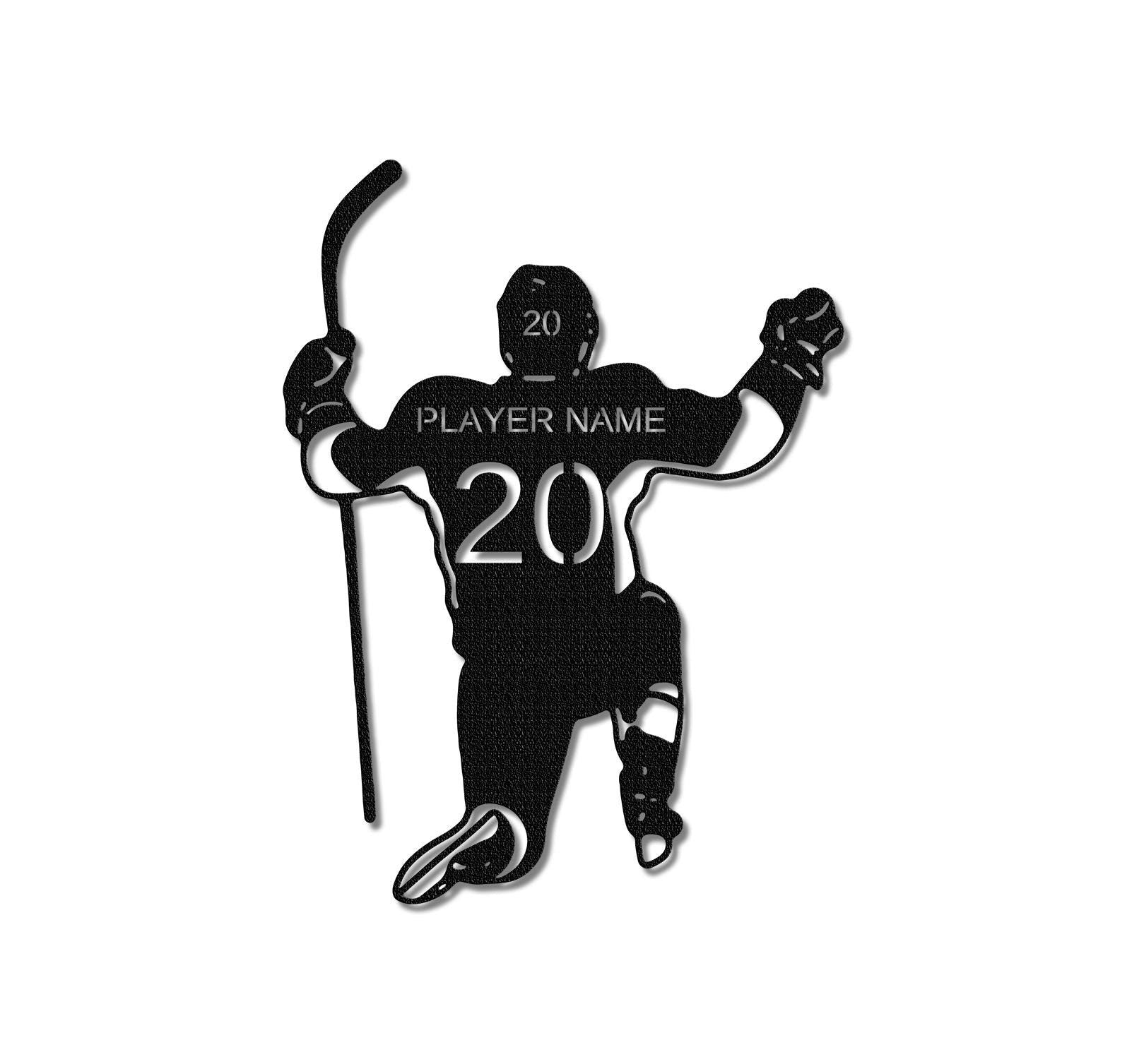 Hockey Player Name Sign,Personalized Hockey Wall Art,Hockey Wall Decor,Custom Hockey Metal Sign,Hockey Stick Sign,Gift for Hockey Player