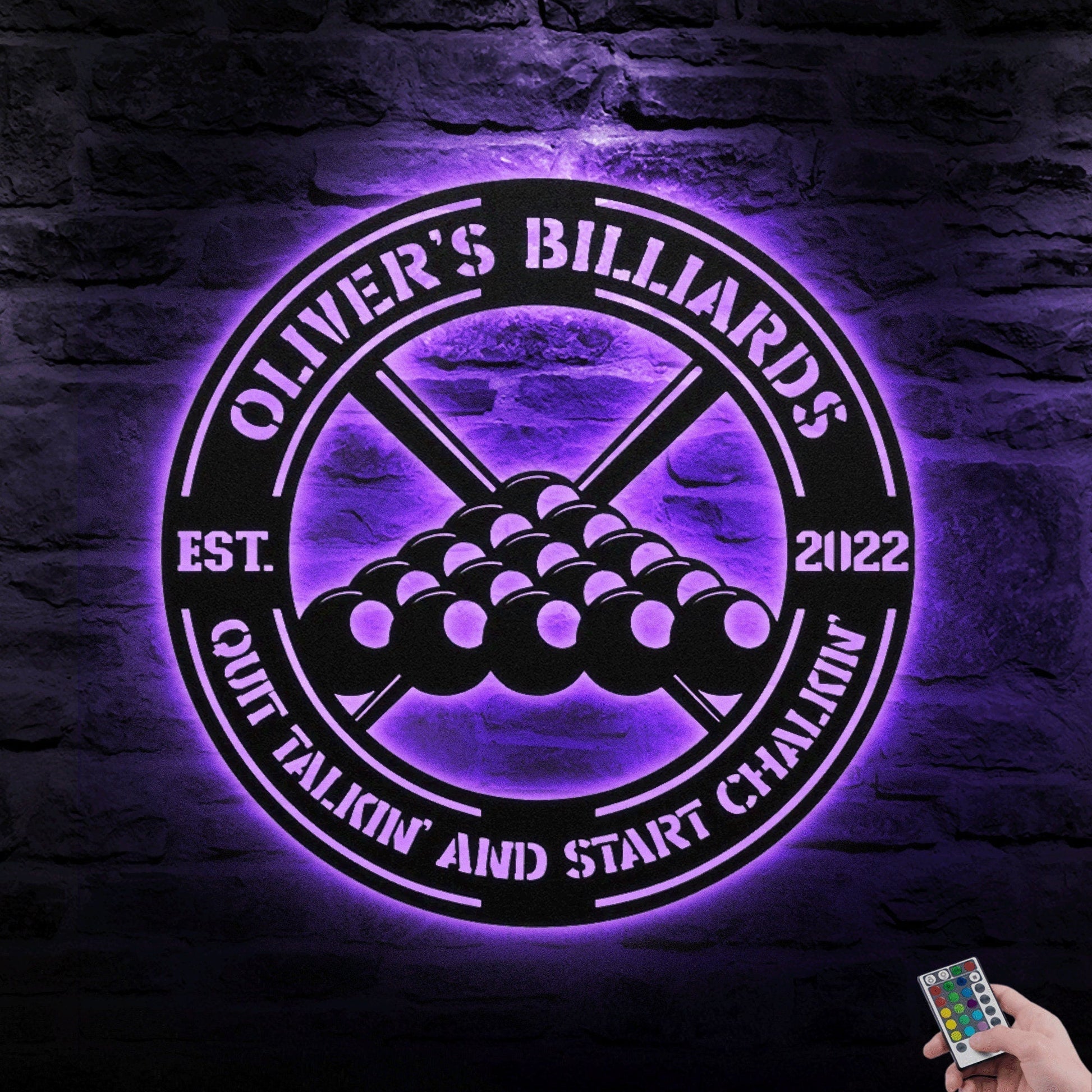 Personalized Billiard Metal Wall Art With LED, Custom Billiards Sign Decor Gift, Living Room Decor, Billiards Pool Metal Sign Billiards Sign
