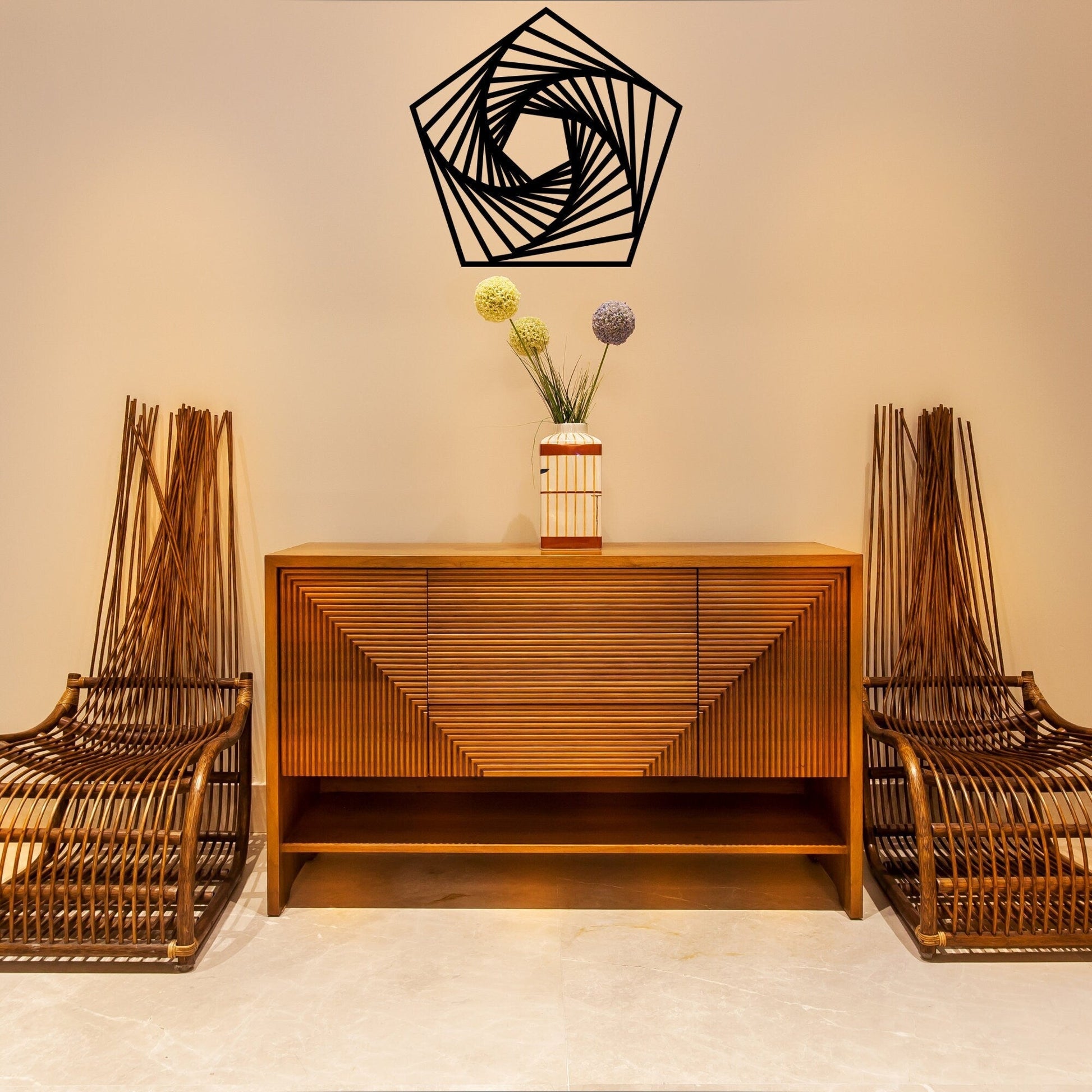 Fibonacci Pentagon Metal Sign, Golden Ratio Art, Fibonacci Numbers Wall Art, Fibonacci Sequence Sign, Inspirational Fibonacci Metal Wall Art