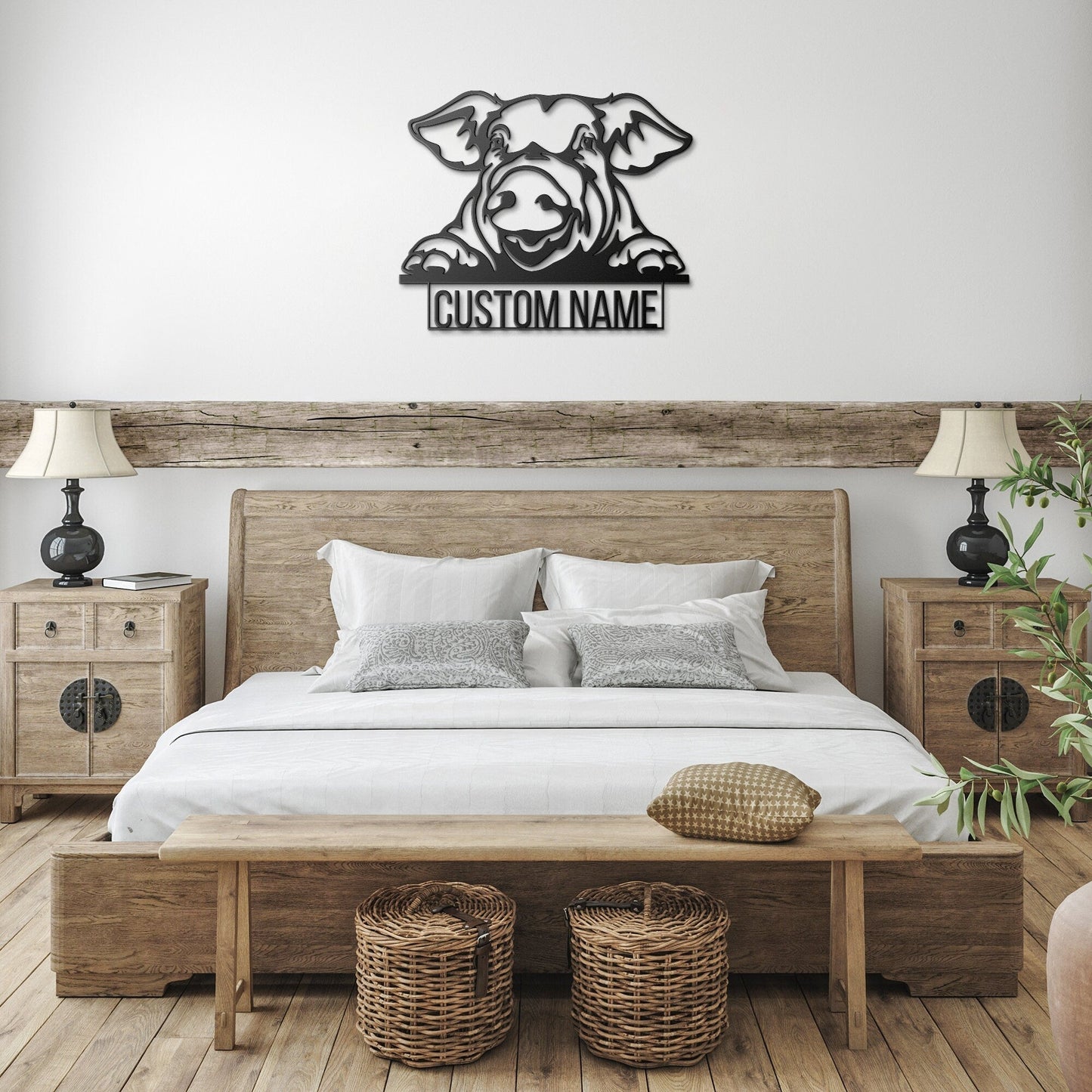 Custom Pig Metal Sign, Pig Lovers Gift, Farm Animals Wall Decor , Wall Hanging Metal Pig Sign, Gift For Farms Owners
