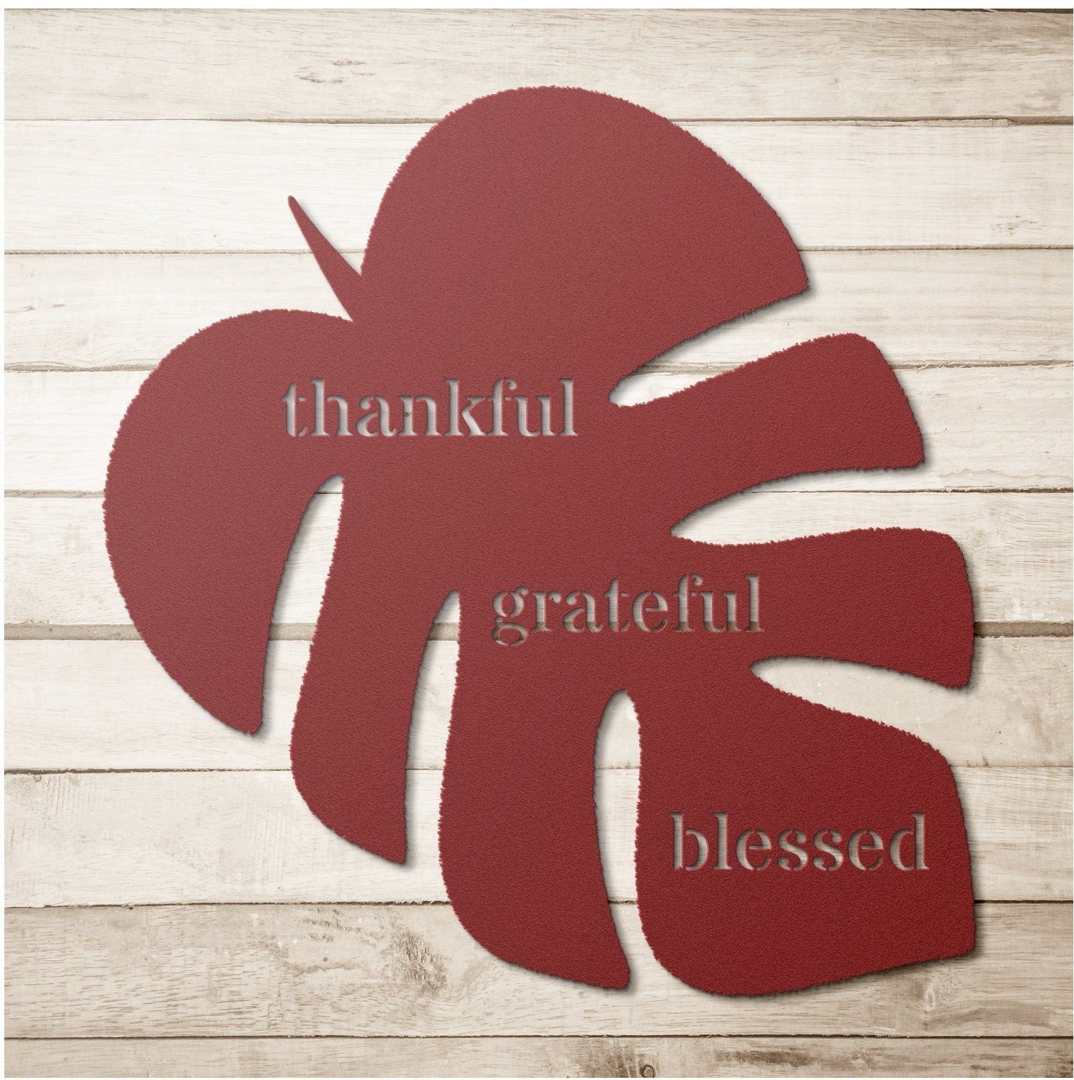 Thankful Grateful Blessed Black Metal Wall Art, Metal Leaf Wall Art, Metal Scripture Wall Art, Outdoor Patio Metal Sign, Large Metal Sign